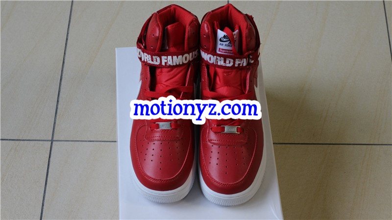 Supreme x Authentic Nike Air Force 1 High Supreme SP Red